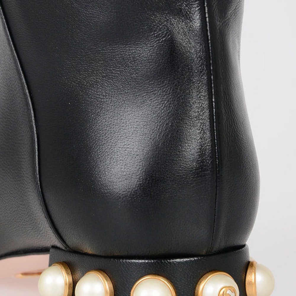 Gucci Black and Green Pam Tiger Embroidered Boots - Picture 3 of 6